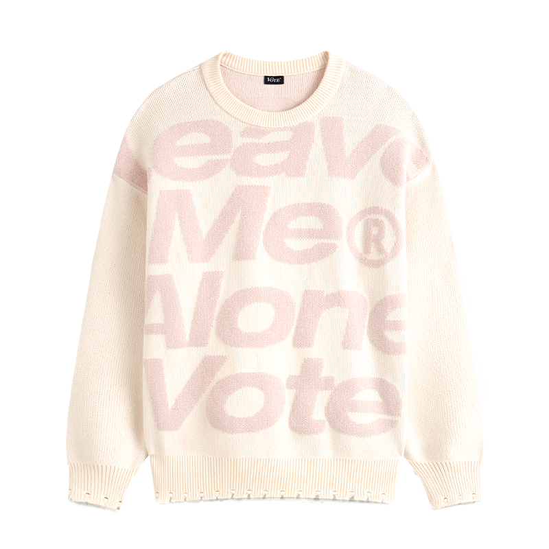 VOTE Irregular Hole Loose Knit Sweater