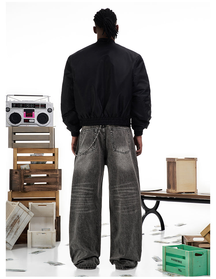F3F Select Smoky Gray Washed Baggy Jeans