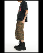 NOVACAM Camouflage & Black Baggy Work Cargo Shorts