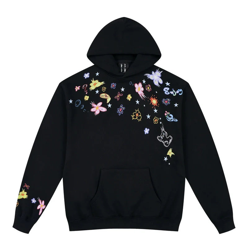 MEDM Graffiti Flower Print Hoodie