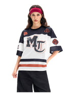 F3F Select Football Print Color Block Mesh Short Sleeve Jersey