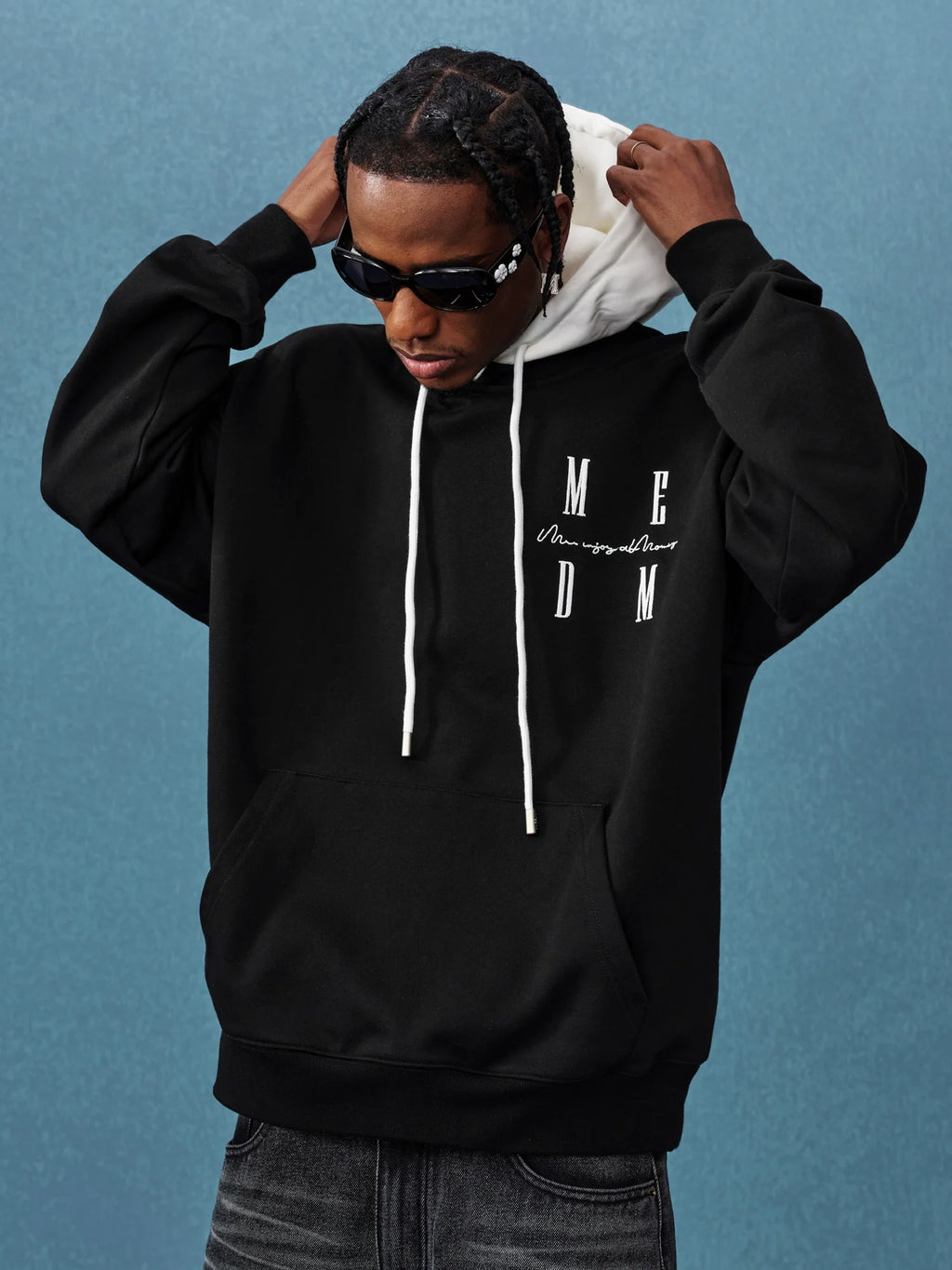 MEDM Layered Look Color Block Hoodie