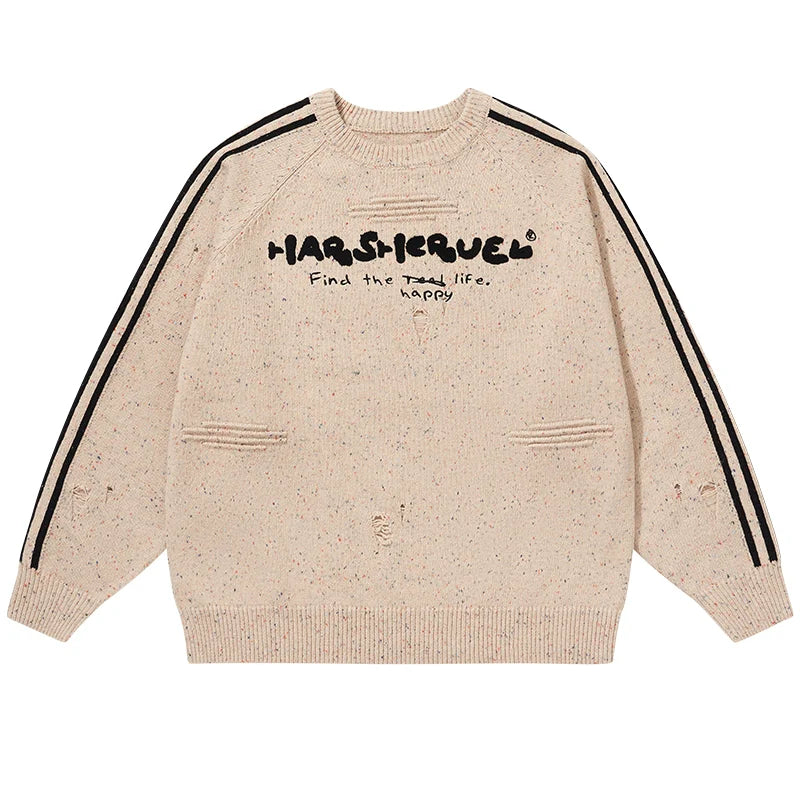 Harsh and Cruel Embroidered Knit Logo Sweater