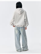 MEDM M Buckled Drawstring Pearl Logo Embroidered Hoodie