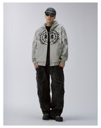 F2CE Embroidered Printed Zip Up Hoodie