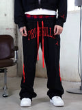 TGFCLUB PRIME KILLA Print Rhinestone Double Waist Sweatpants