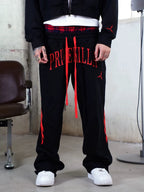 TGFCLUB PRIME KILLA Print Rhinestone Double Waist Sweatpants