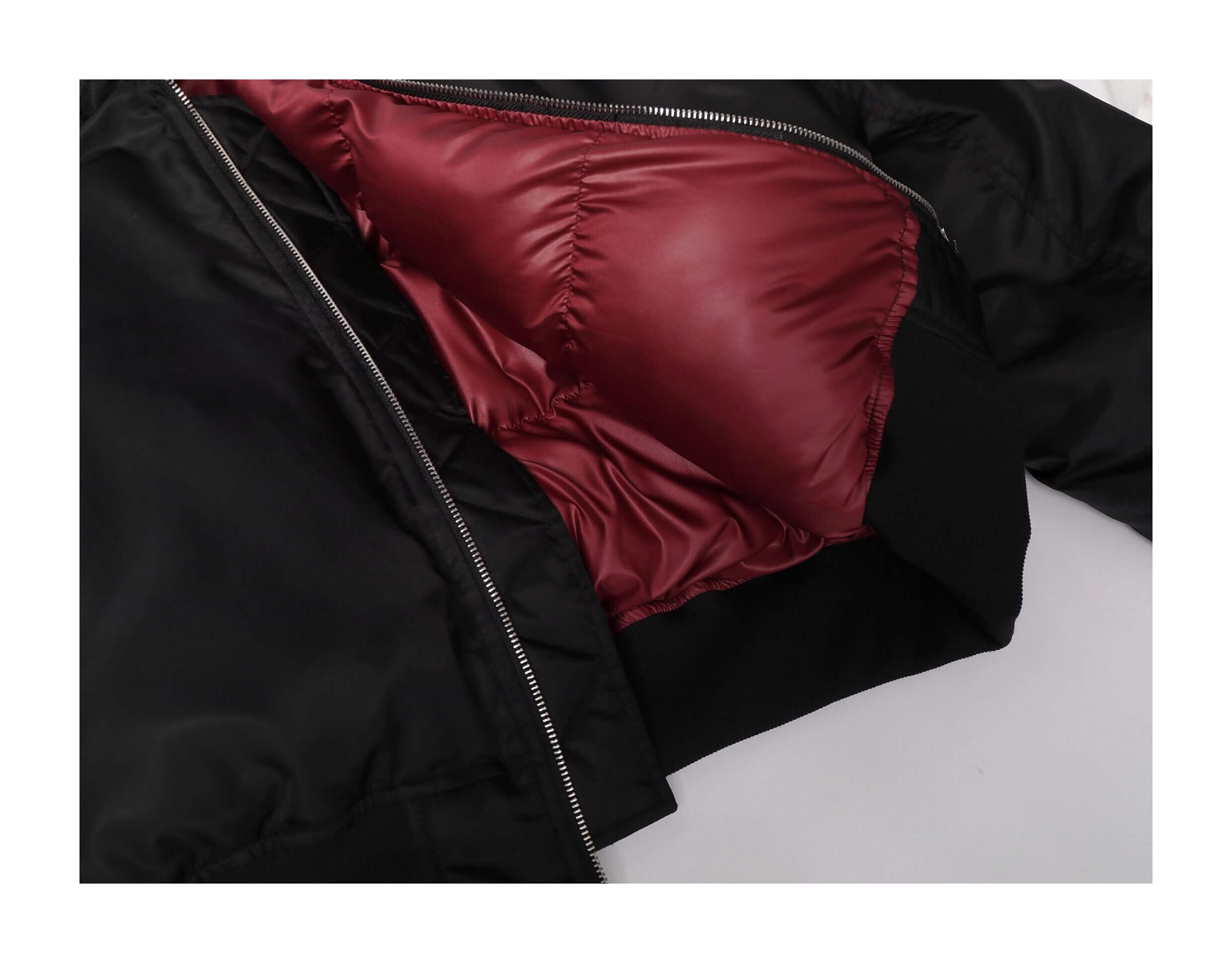 KARMANISTIC Embroidered Hooded Puffer Bomber Jacket