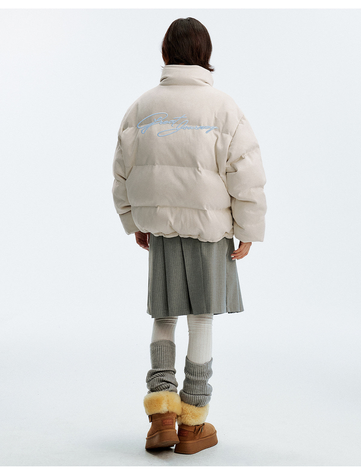 MEDM Suede 3D Embroidered Down Jacket