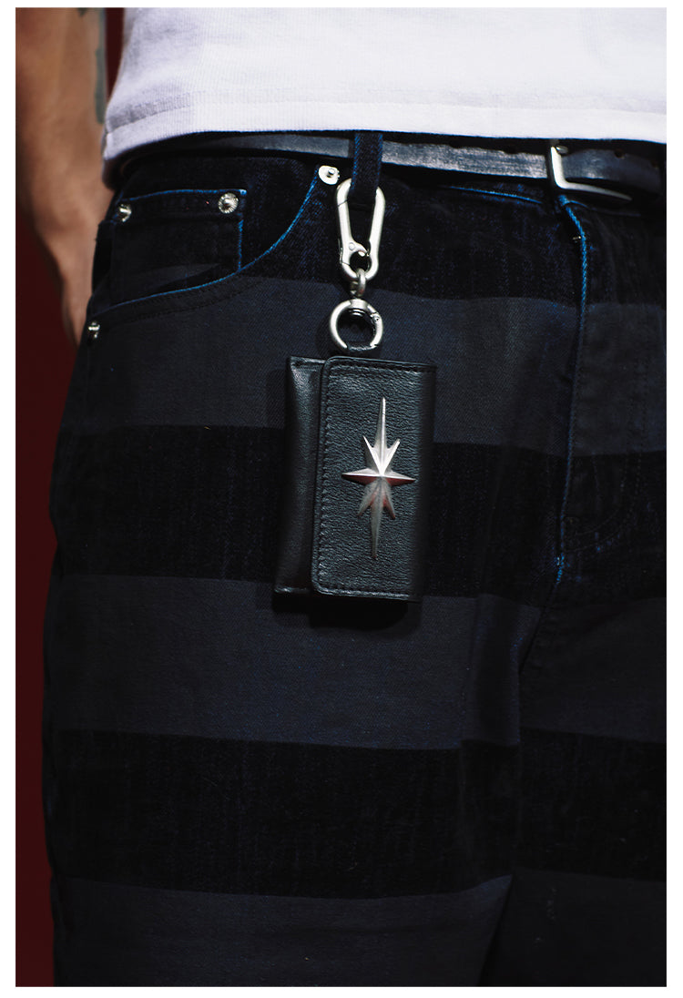 Remedy Metal Studded Keychain Coin Card Leather Wallet