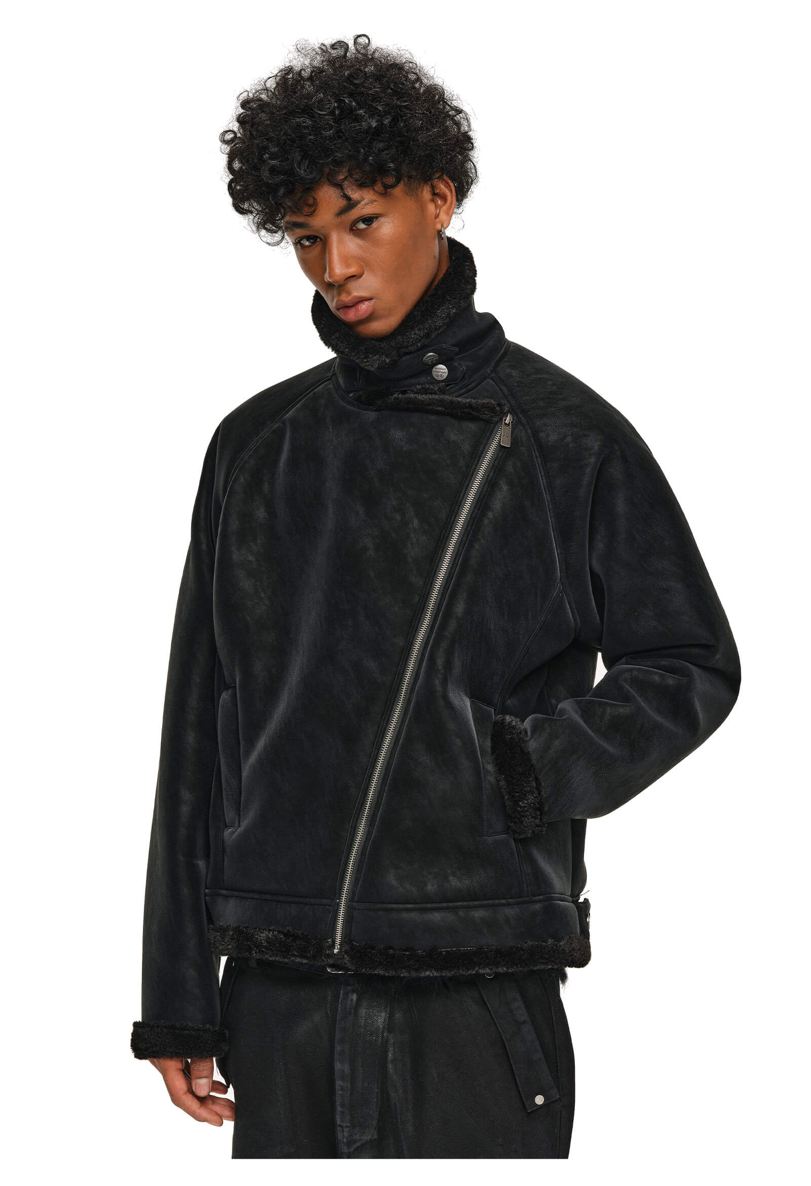 ANTIDOTE Faux Suede Double Rider Biker Jacket