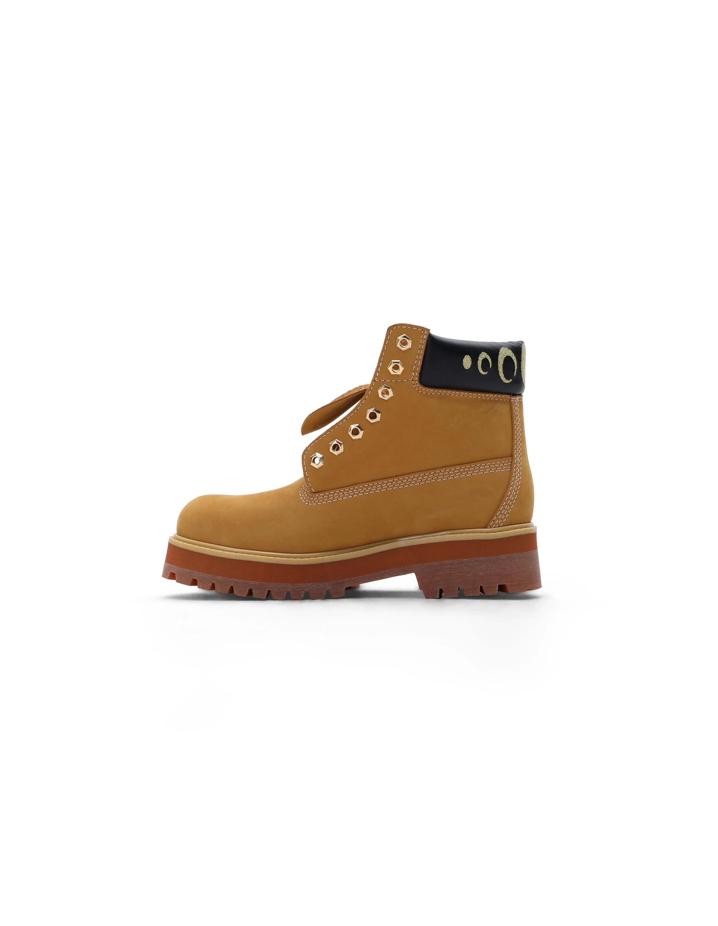 KARMANISTIC Nubuck Leather Embroidered Work Boots