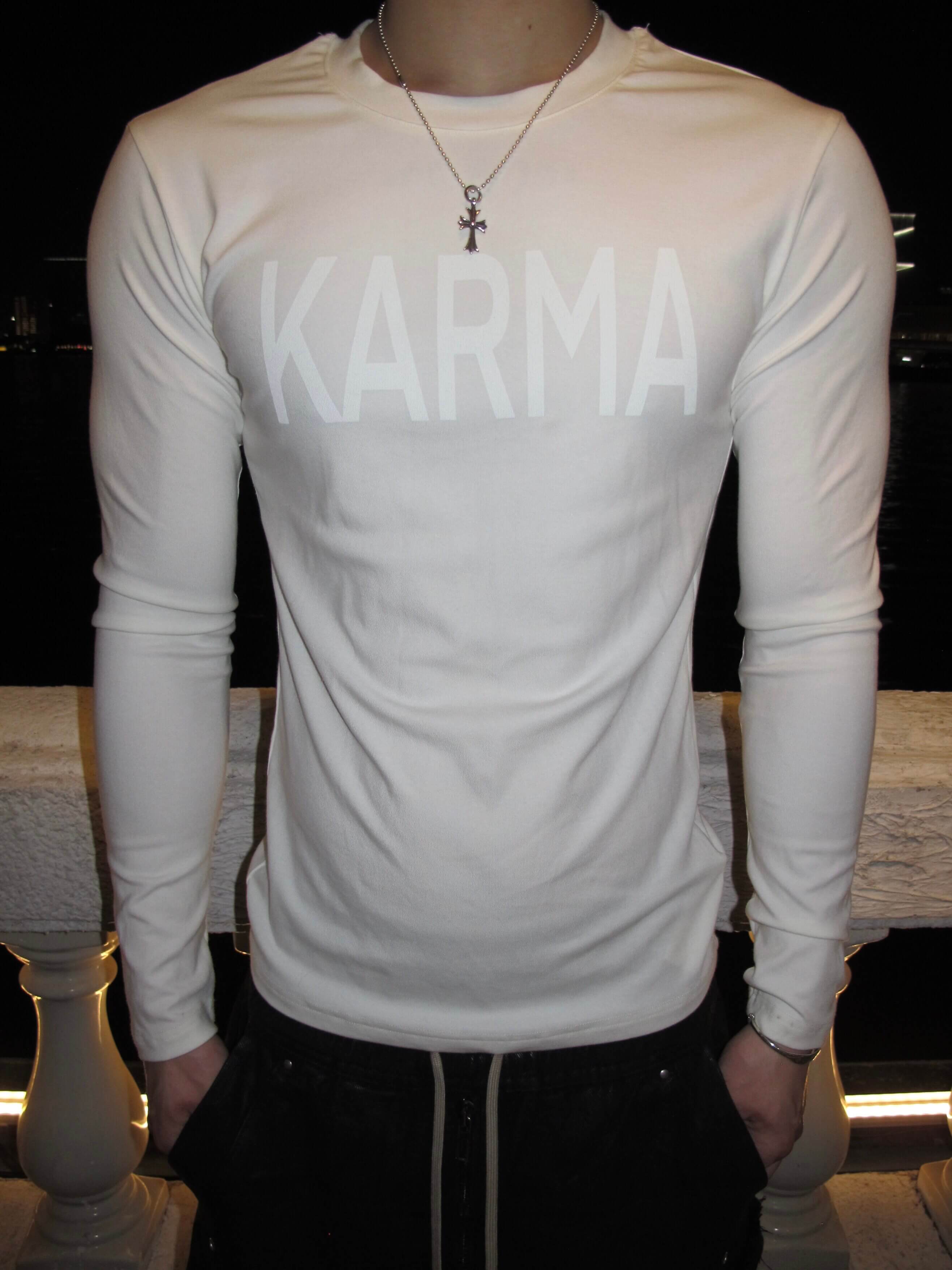 KARMANISTIC Logo Print Slim Fit Long Sleeve Tee