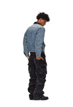 ANTIDOTE Rivet Studded Fleece Lined Denim Jacket