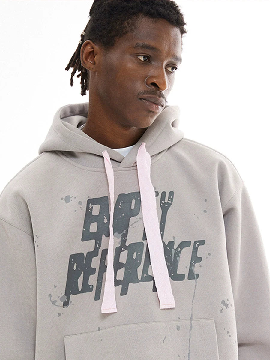 EMPTY REFERENCE Ink Hand Painted Logo Hoodie