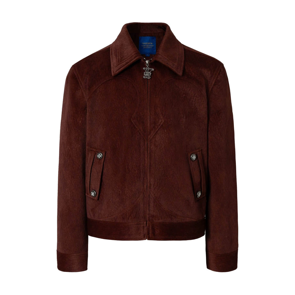 YADcrew Red Faux Horsehair Racing Jacket