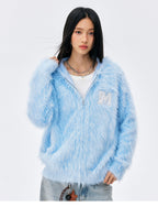 MEDM Mohair Hooded Zip Up Jacket