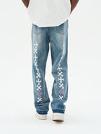 Harsh and Cruel Crosses Printed Denim