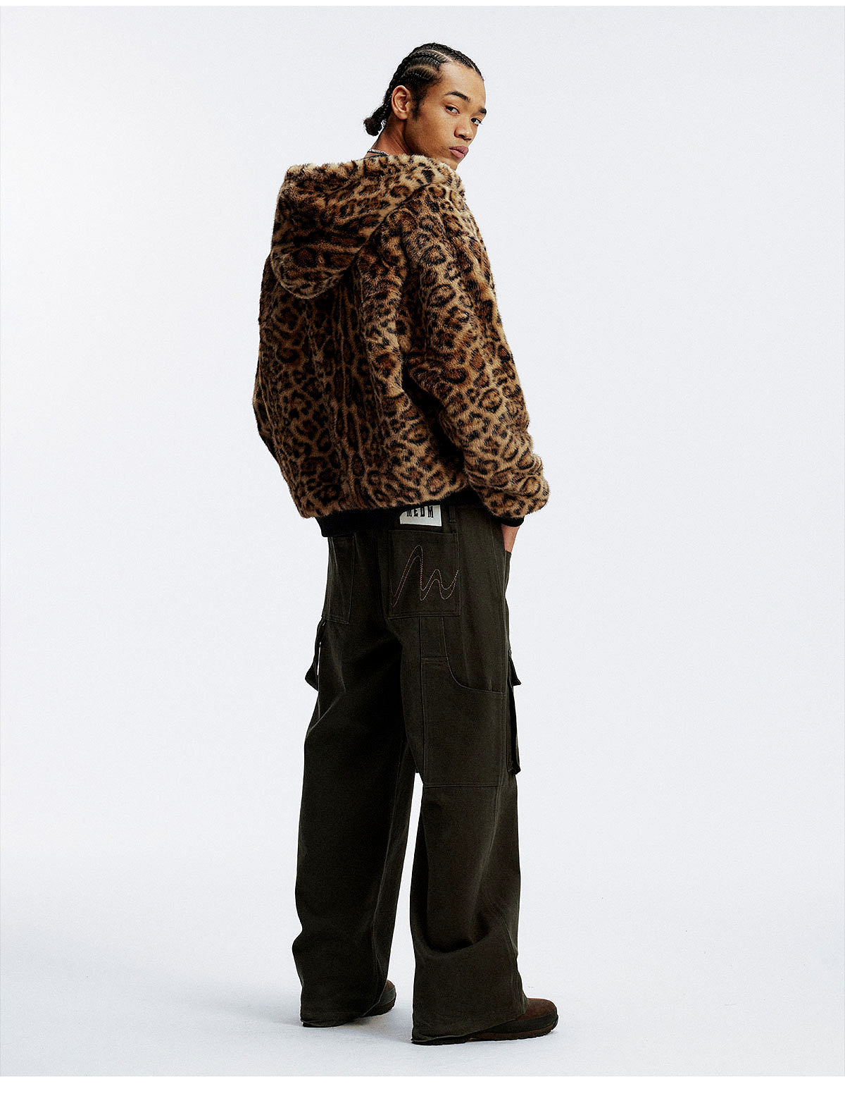 MEDM Reversible Leopard Fur Hooded Jacket