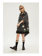 EMPTY REFERENCE Peach Flower Short Sleeve Shirt