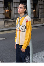 STEEPC Vertical Stripe Brushed Knit Polo Sweater