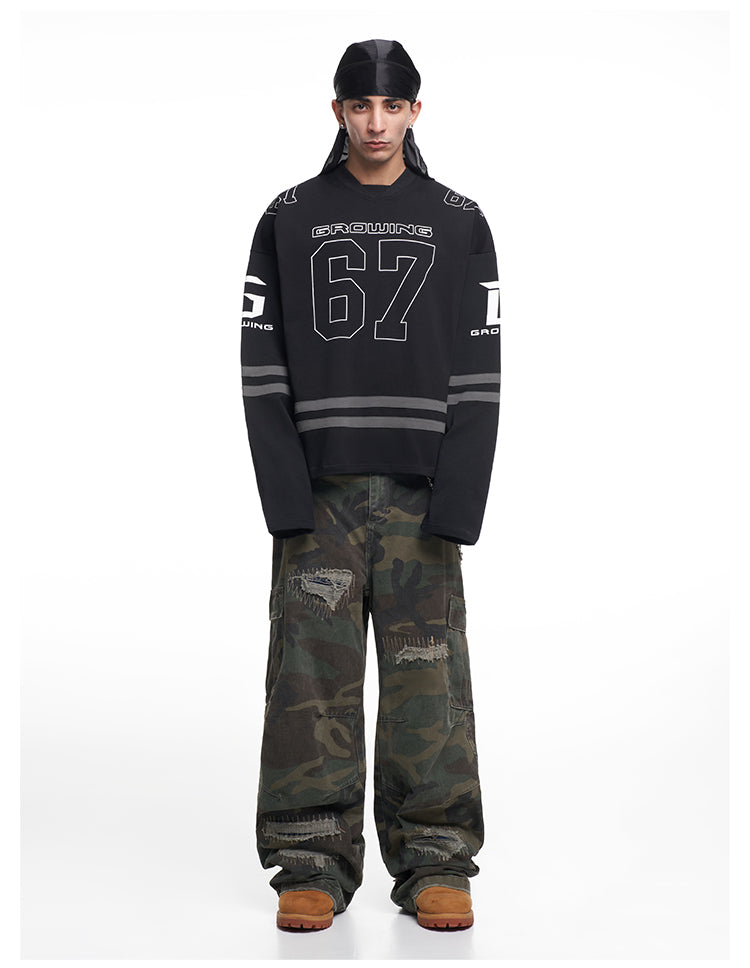 F3F Select 67 Number Long Sleeve Hockey Jersey