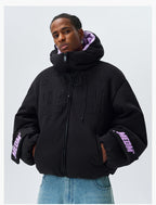 MEDM Embossed Logo Hooded Down Jacket