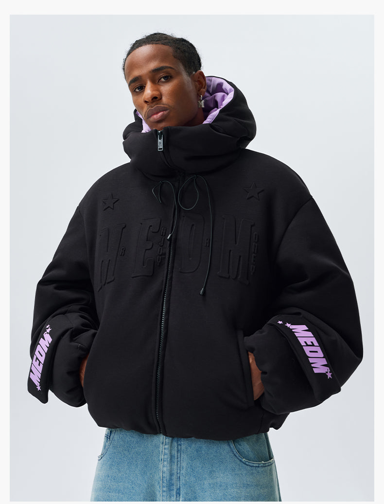 MEDM Embossed Logo Hooded Down Jacket