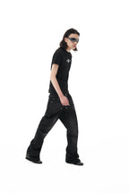 KARMANISTIC Rivet Zipper Fly Washed Flared Jeans