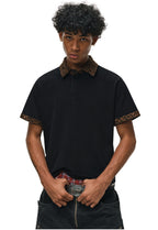 ANTIDOTE Leopard Patchwork Polo