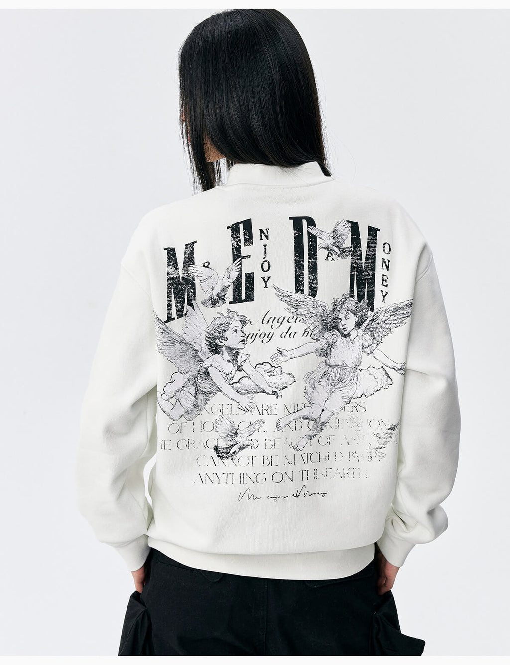 MEDM Angel Print Patch Sweatshirt