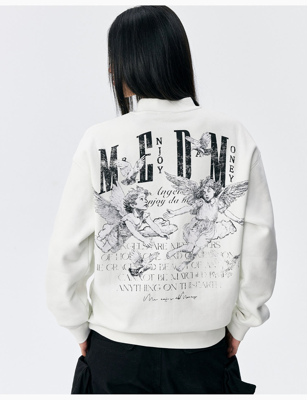 MEDM Angel Print Patch Sweatshirt