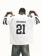 UNTILWERICH Mesh Quilting Embroidered Hockey Jersey