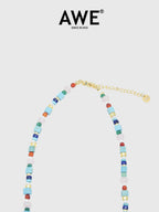 AWE Blue Waves Turquoise Beaded Necklace