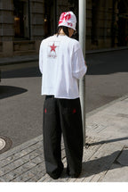 STEEPC Pearl Star Layered Henley Neck Long Sleeve Tee