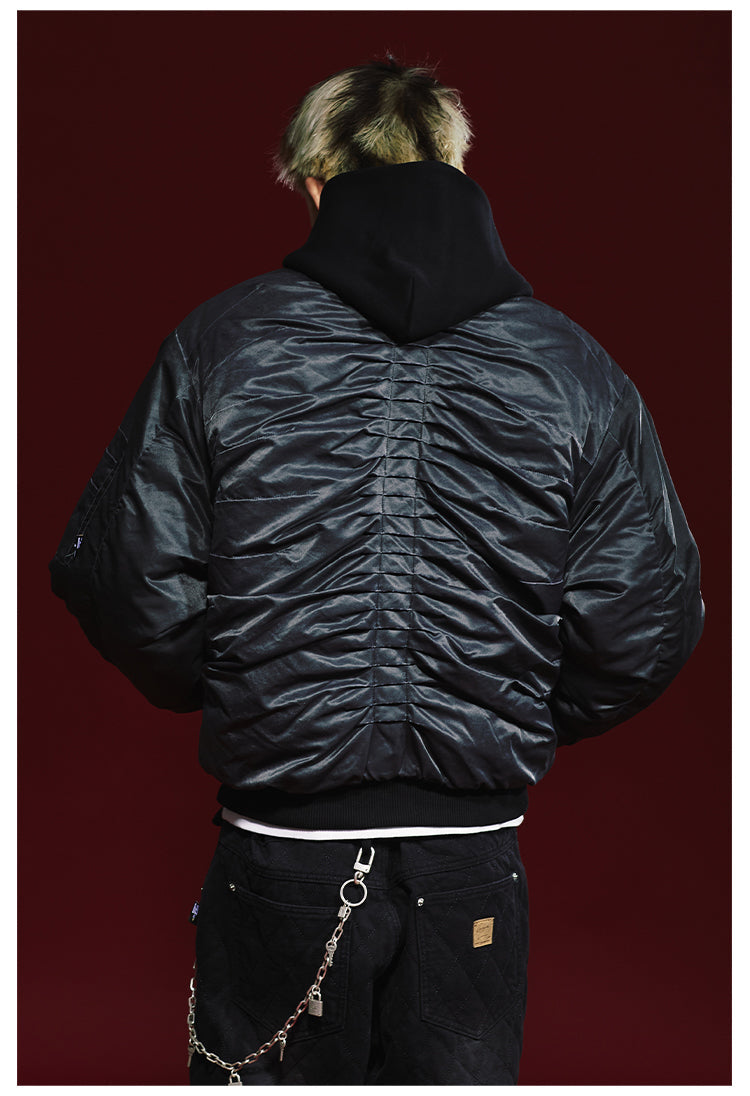 Remedy Pleated Back Design MA-1 Bomber Jacket
