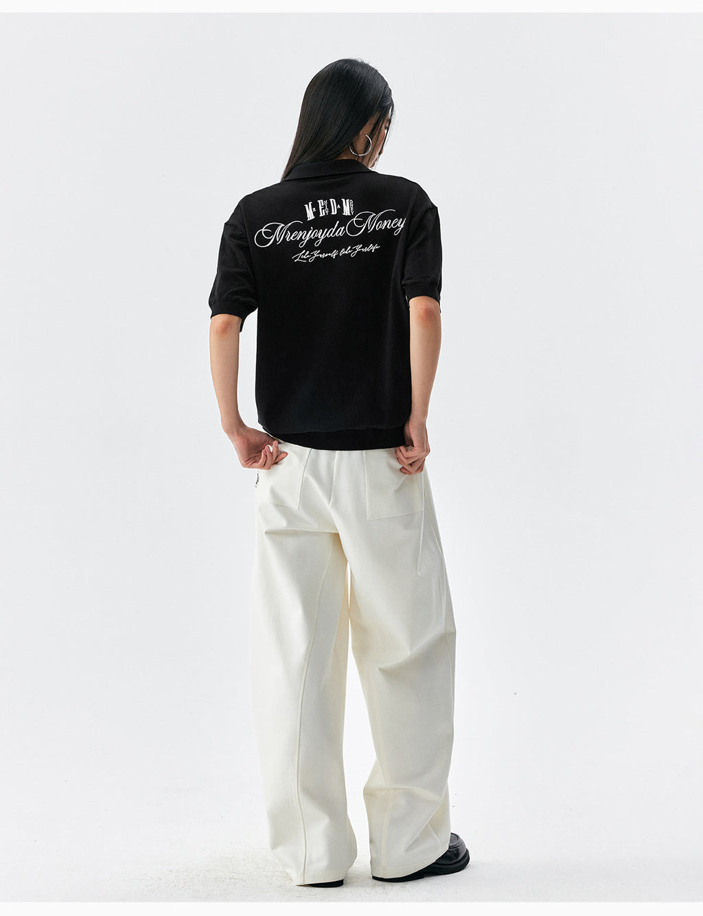 MEDM Handwriting Embroidery Knit Polo
