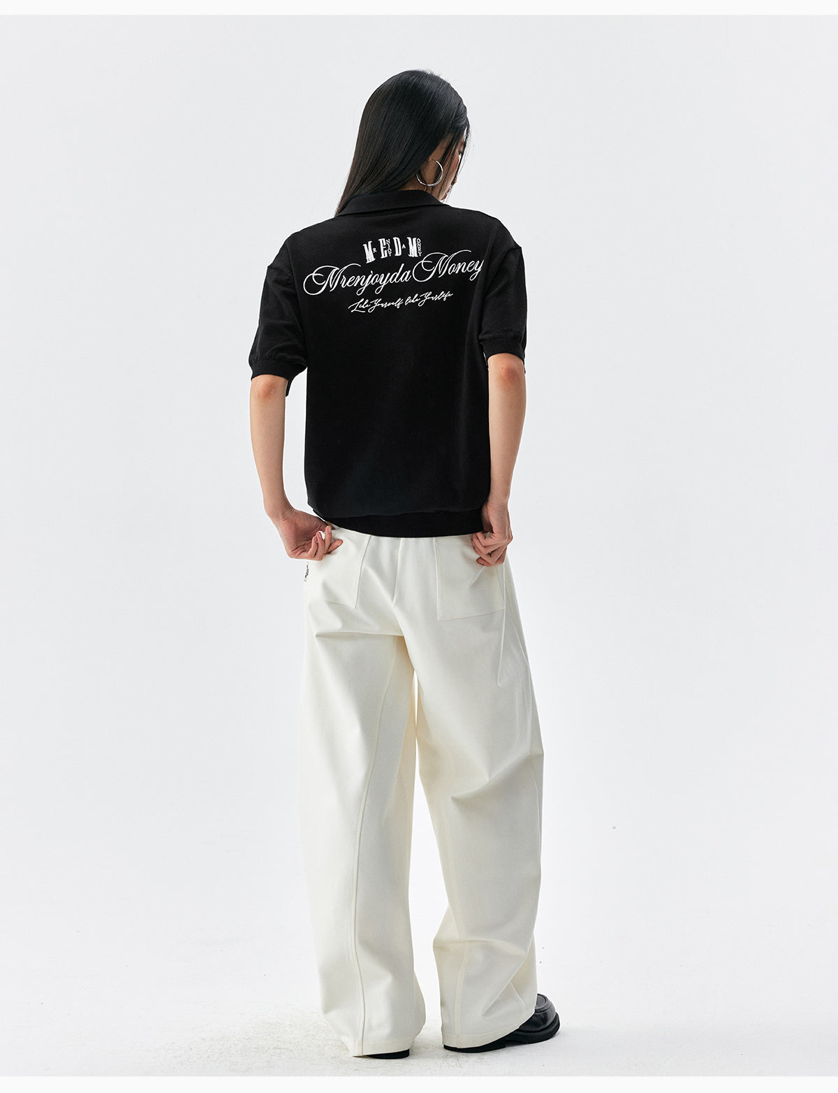 MEDM Handwriting Embroidery Knit Polo