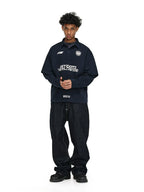 ANTIDOTE Logo & Badge Printed Layered Long Sleeve Polo
