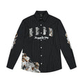 MEDM Lace Embroidered Striped Long Sleeve Shirt