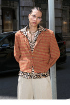 STEEPC Houndstooth Wool Blend Short Suit Jacket