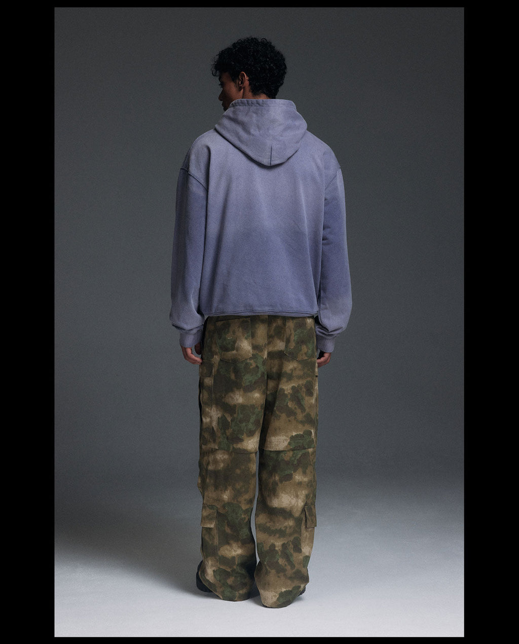 NOVACAM Washed Distressed Vintage Print Hoodie