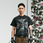RUSURE Vintage Cross Skull Washed Tee