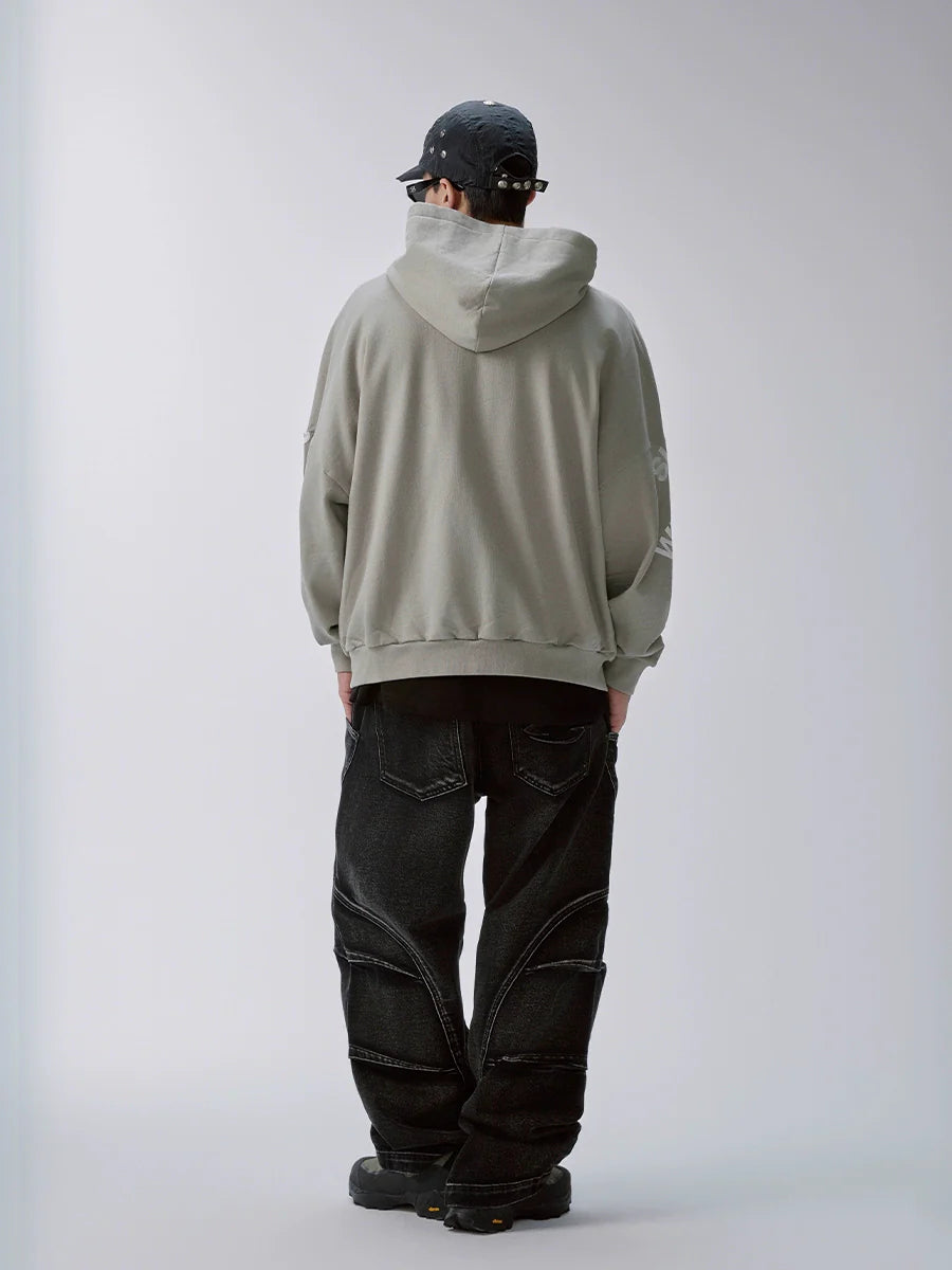 F2CE Embroidered Printed Zip Up Hoodie