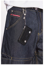 Remedy Metal Studded Keychain Coin Card Zipper Leather Wallet