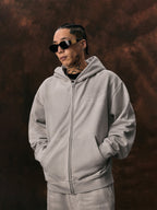 1807 Angel Print Aged Zip Up Hoodie