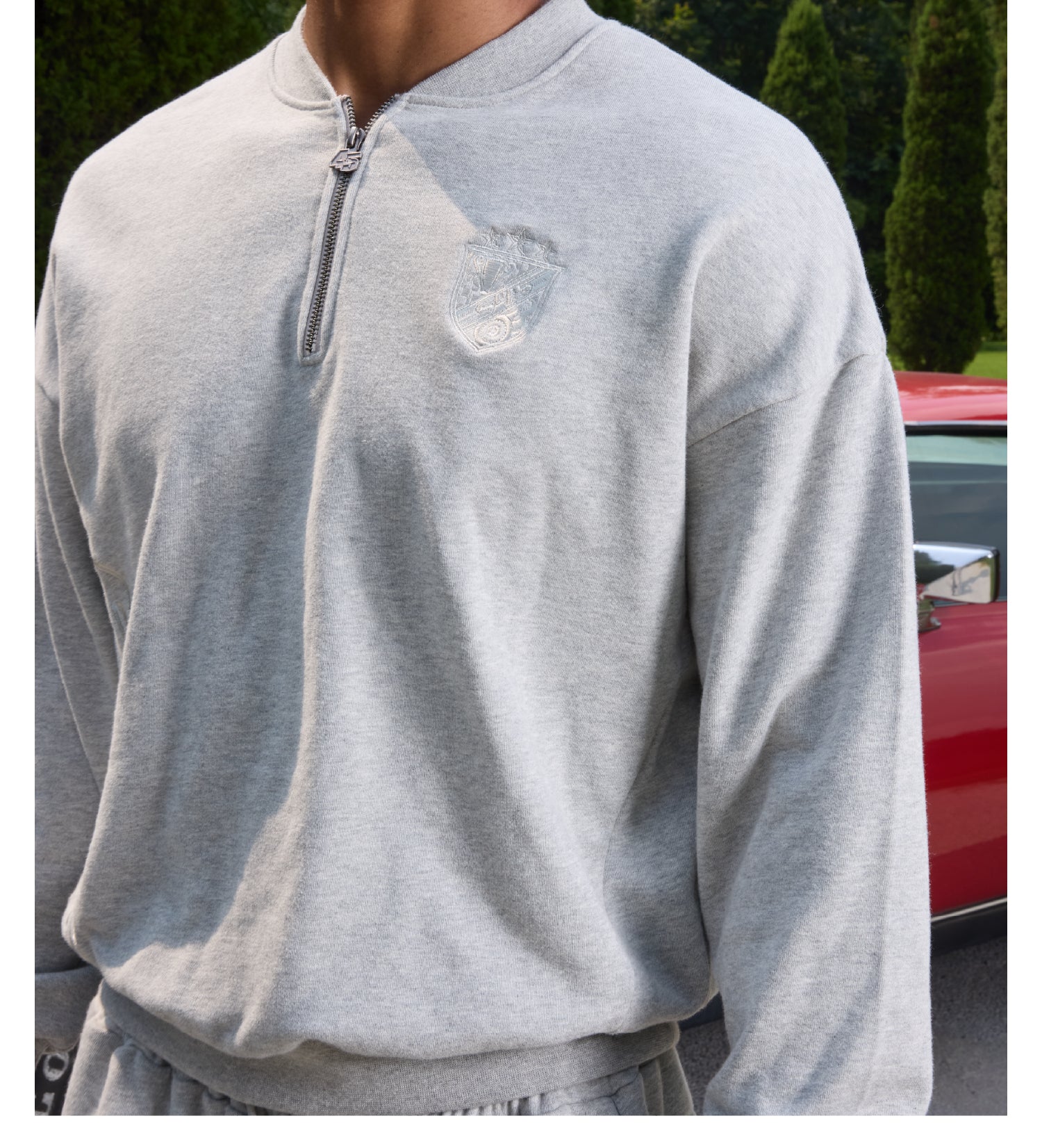 S45 Half Zip Logo Embroidered Sweatshirt