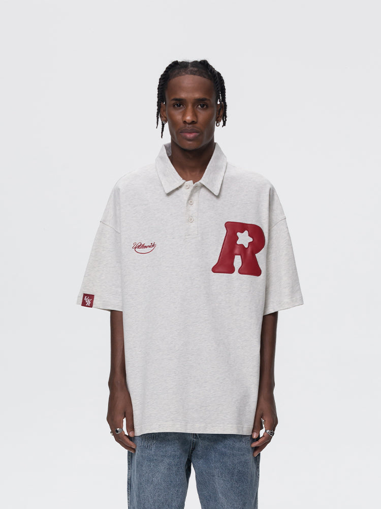 UNTILWERICH R Star Embroidery Short Sleeve Polo
