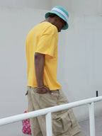 STEEPC Contrast Old Print Boxy Knit Tee