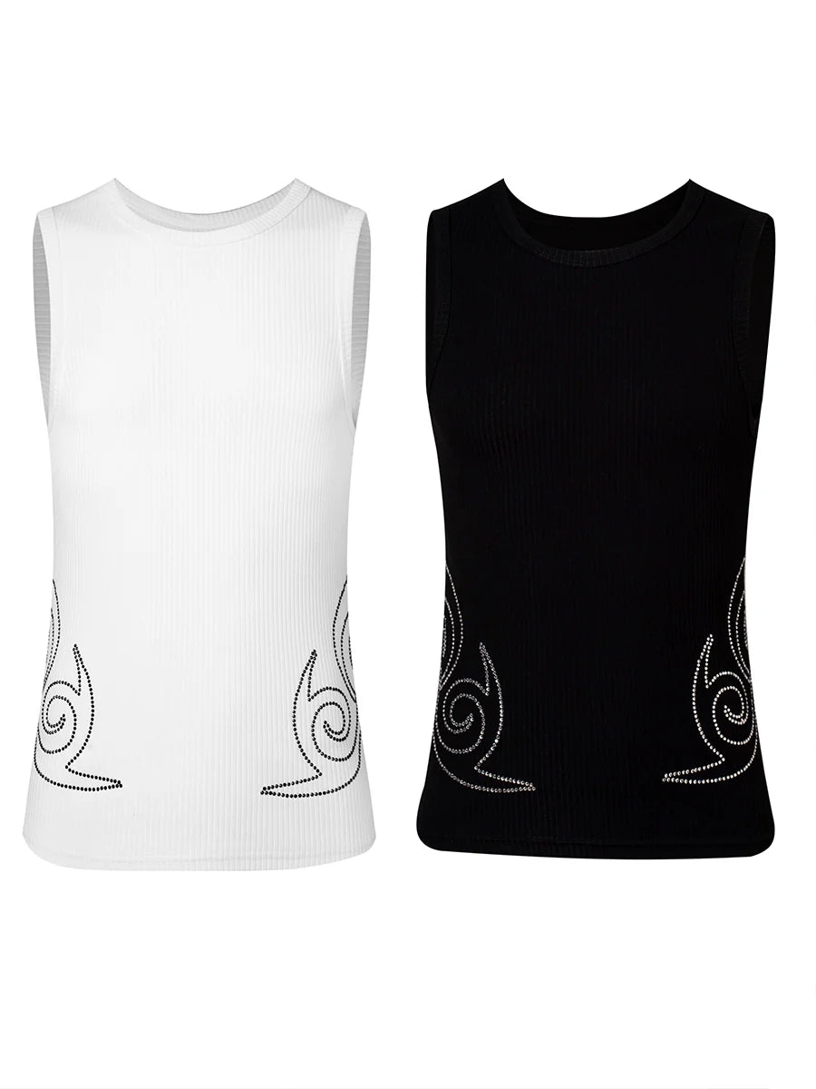 KARMANISTIC Rhinestone Embellished Tank Top